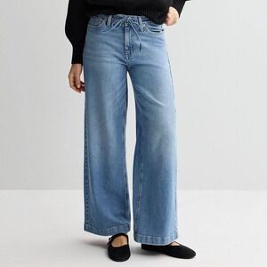 NWT Sonoma Goods For Life Women 14 Mid-Rise Wide Leg Stretch Jeans Medium Wash